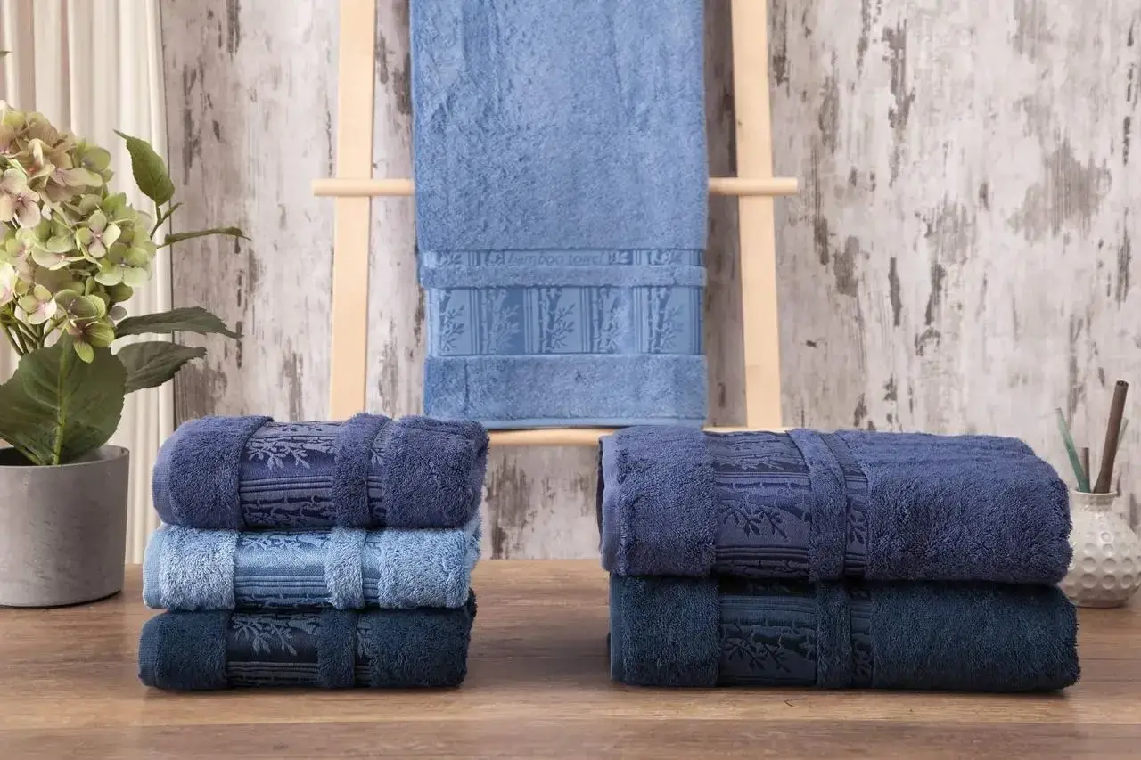 

Полотенца бамбуковые 50*90 (3шт) 530г/м2 (TM Zeron) Bamboo Agag Desen, Турция, Синий