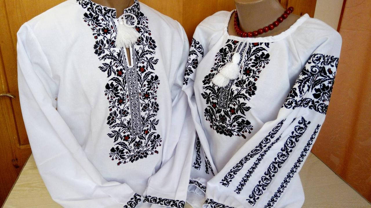 

Пара вишиванок для сім'ї з сокільською вишивкою "Соколиний узір"