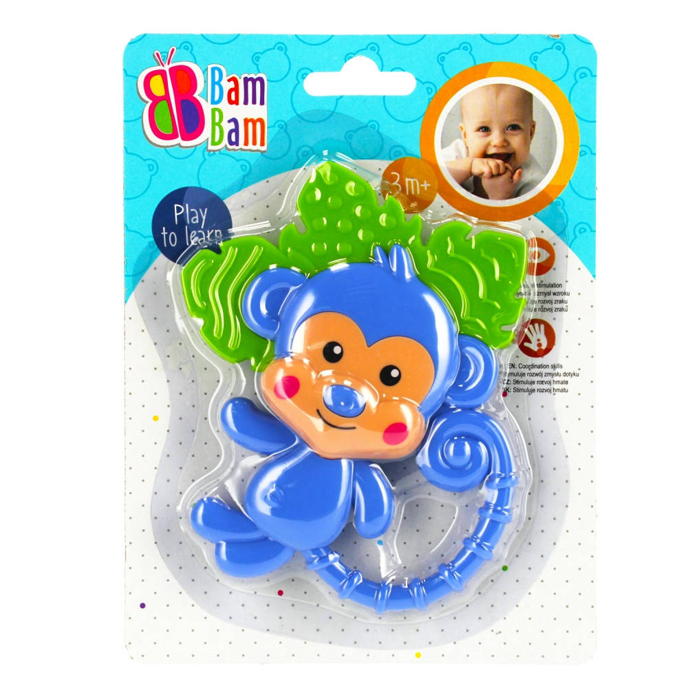 

Игрушка погремушка Обезьянка, планшет 21х15см, Bam Bam, 359923