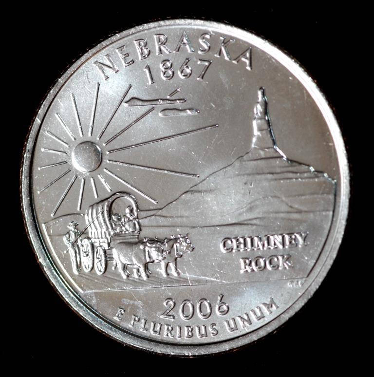 

Монета США 25 центов 2006 г. Небраска