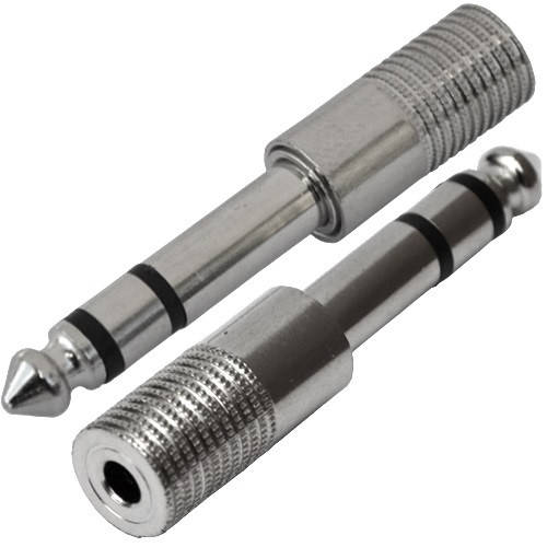 

Переходник штекер 6,3стерео- гнездо 3,5 стерео, корпус металл