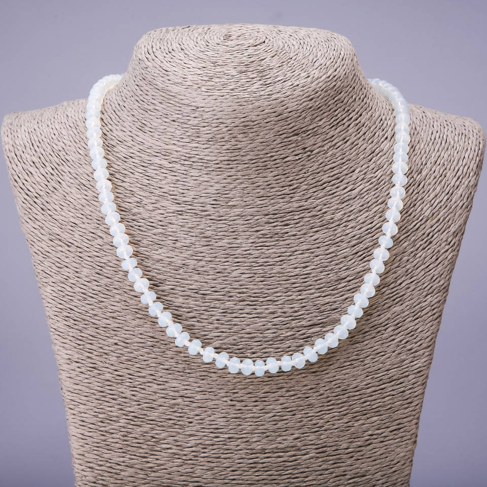 

Бусы под "Лунный камень " граненный рондель d-6х4мм L-45см