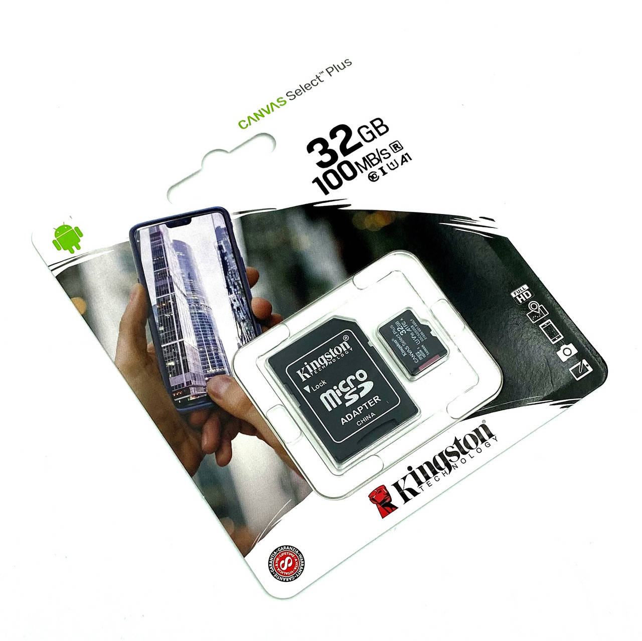 

Карта памяти 32Gb Kingston Canvas Class 10 A1 UHS-I Micro SD + adapter