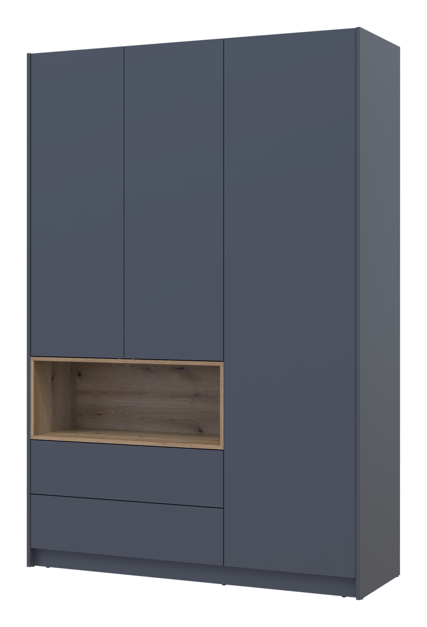 Шафа для одягу з нішею Doros Дейл Графіт/Дуб Евок 3 ДСП 150х52х220 (80737723) 2