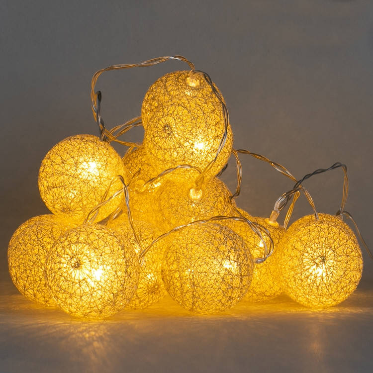 

LED тайская гирлянда из шаров 20 шт. (3,5 м) питание от сети. ЗОЛОТО