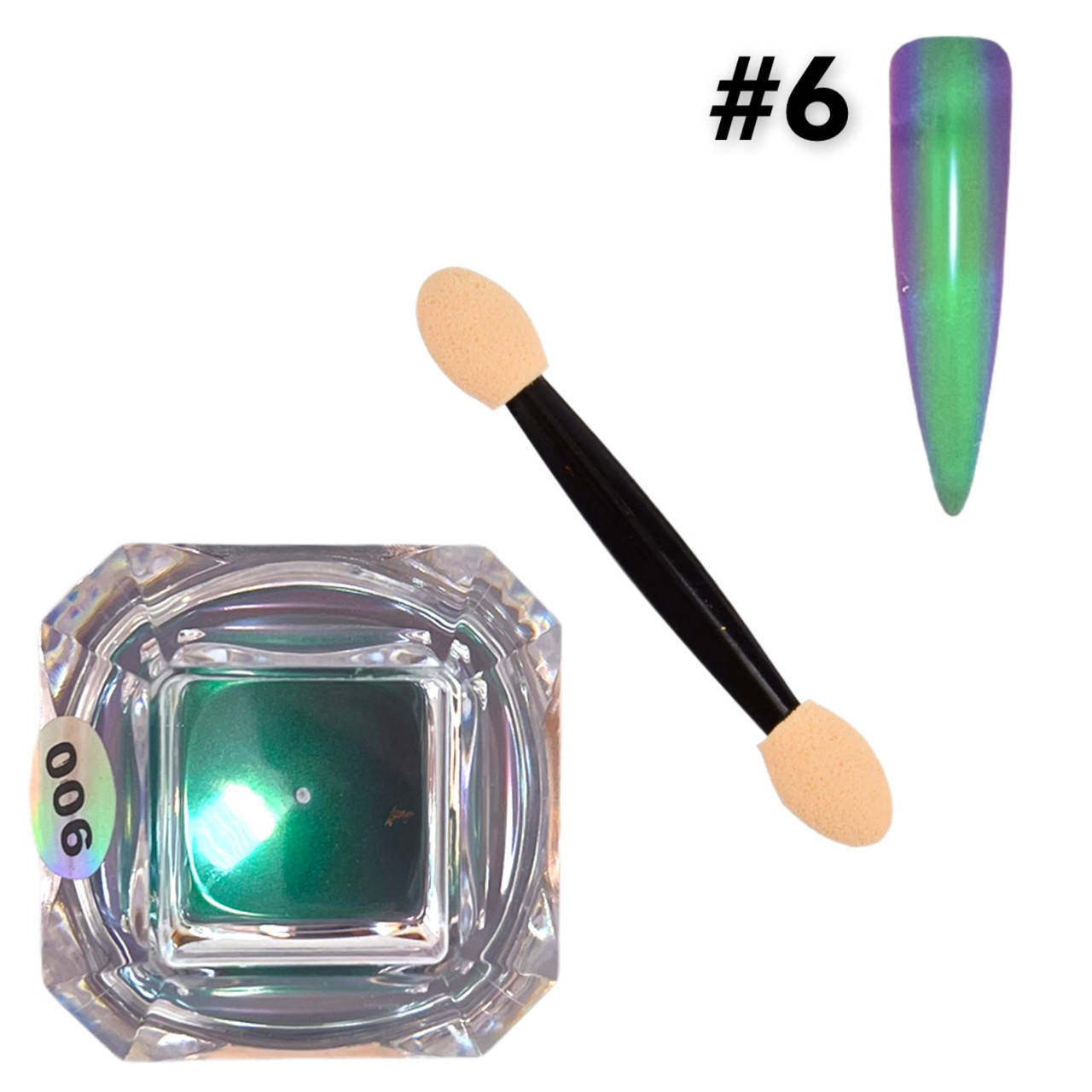 

Втирка-пудра "Хамелеон" для дизайна ногтей - Chameleon Powder (Fine) № 6