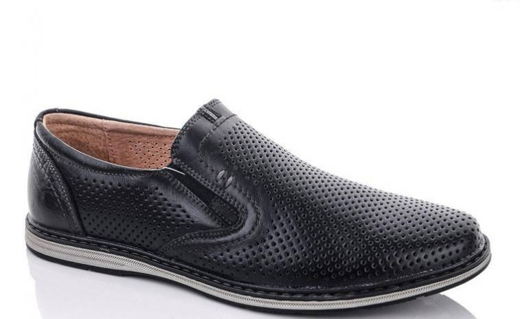 

Мокасины мужские классические KANGFU с перфорацией натуральная кожа черные