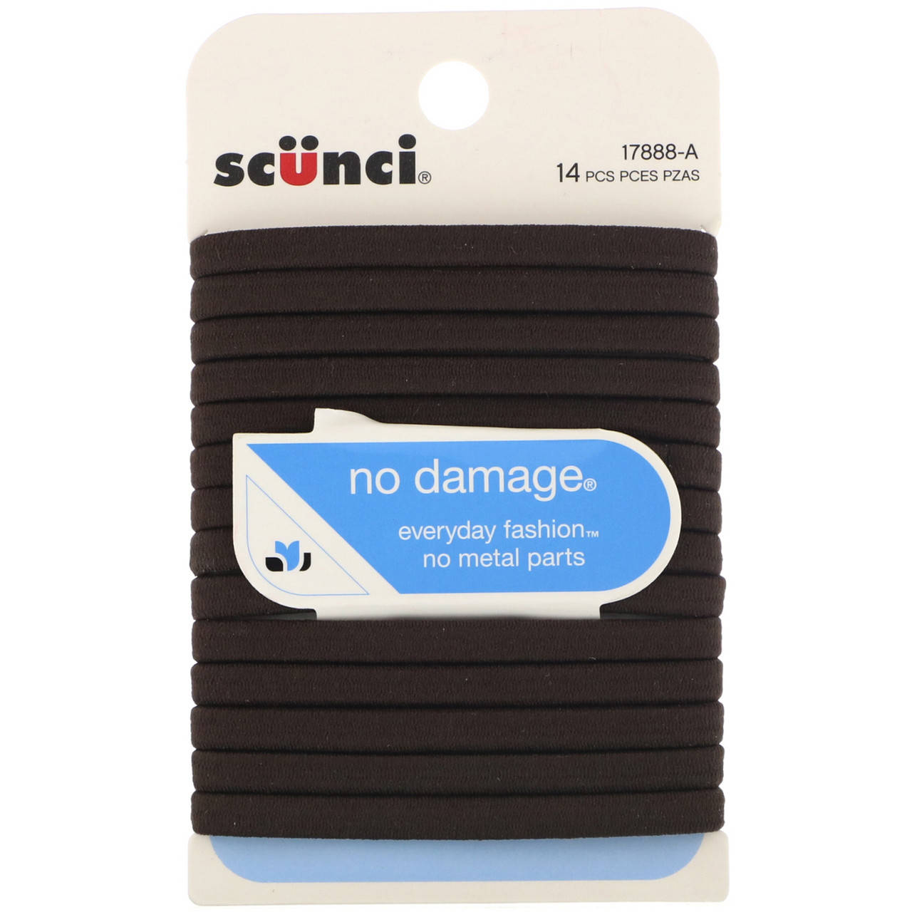 

Scunci, Резинки для волос No Damage, коричневые, 14 штук, официальный сайт, SCU-17888