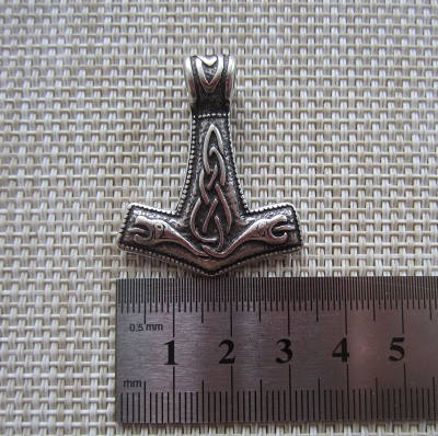 

Молот Тора со Змеями Серебрение / Амулет кулон 3x3 см