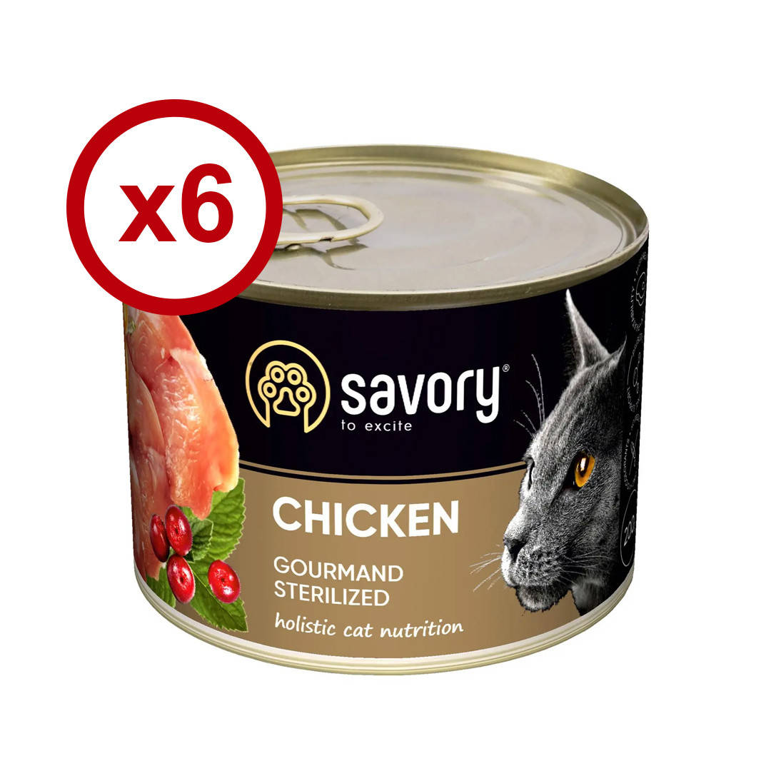 

Savory влажный корм для стерилизованных кошек 200 г *6 шт(курица)
