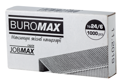

Скоби для степлера №24/6, Jobmax, 1000шт., Buromax
