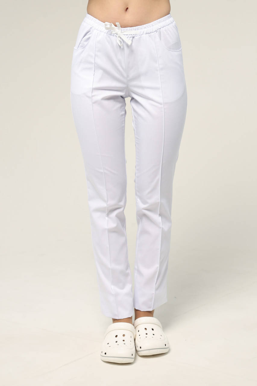 

Женские медицинские штаны с карманами, Белый
