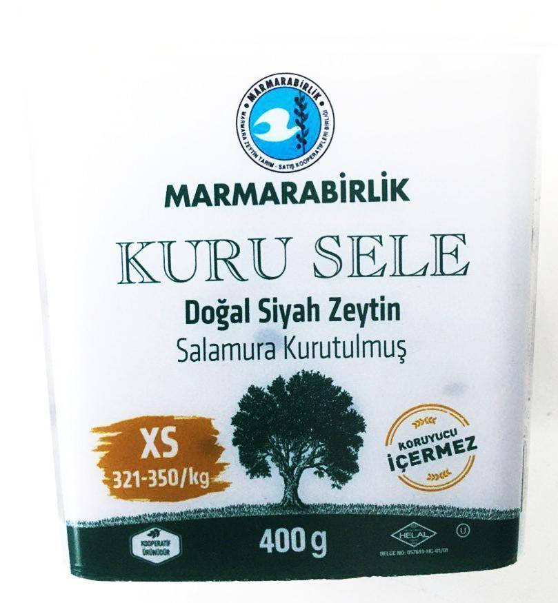 

Турецкие Маслины KURU SELE вяленые (оливки) MARMARABIRLIK Турция XS, 400 гр