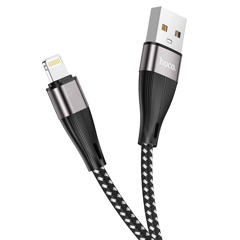 

Кабель для зарядки телефона Lightning Apple Iphone HOCO X57 |100см, 2.4A| Черный