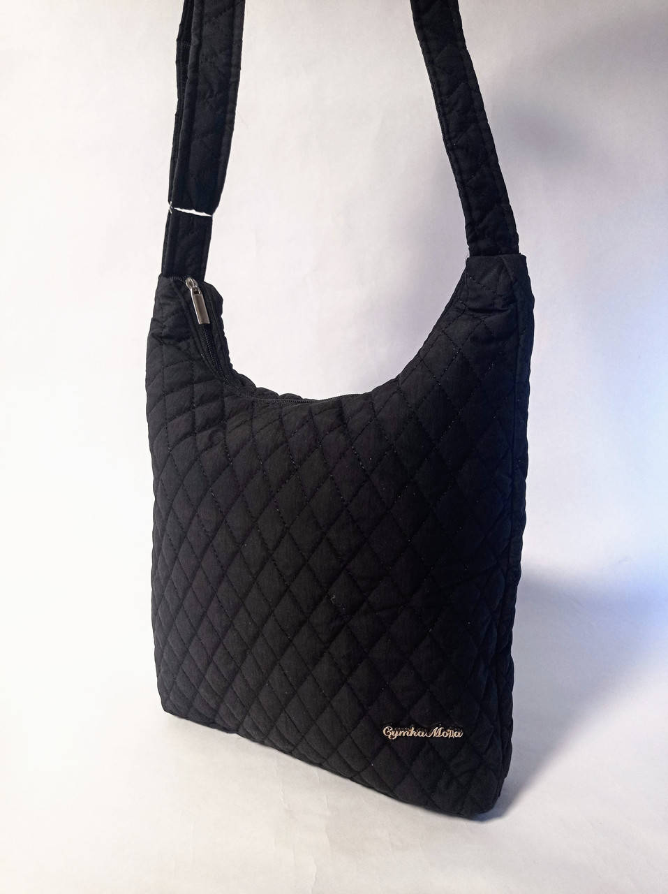 

Женская стёганая сумка через плече 35*30см черная (200-726), Черный