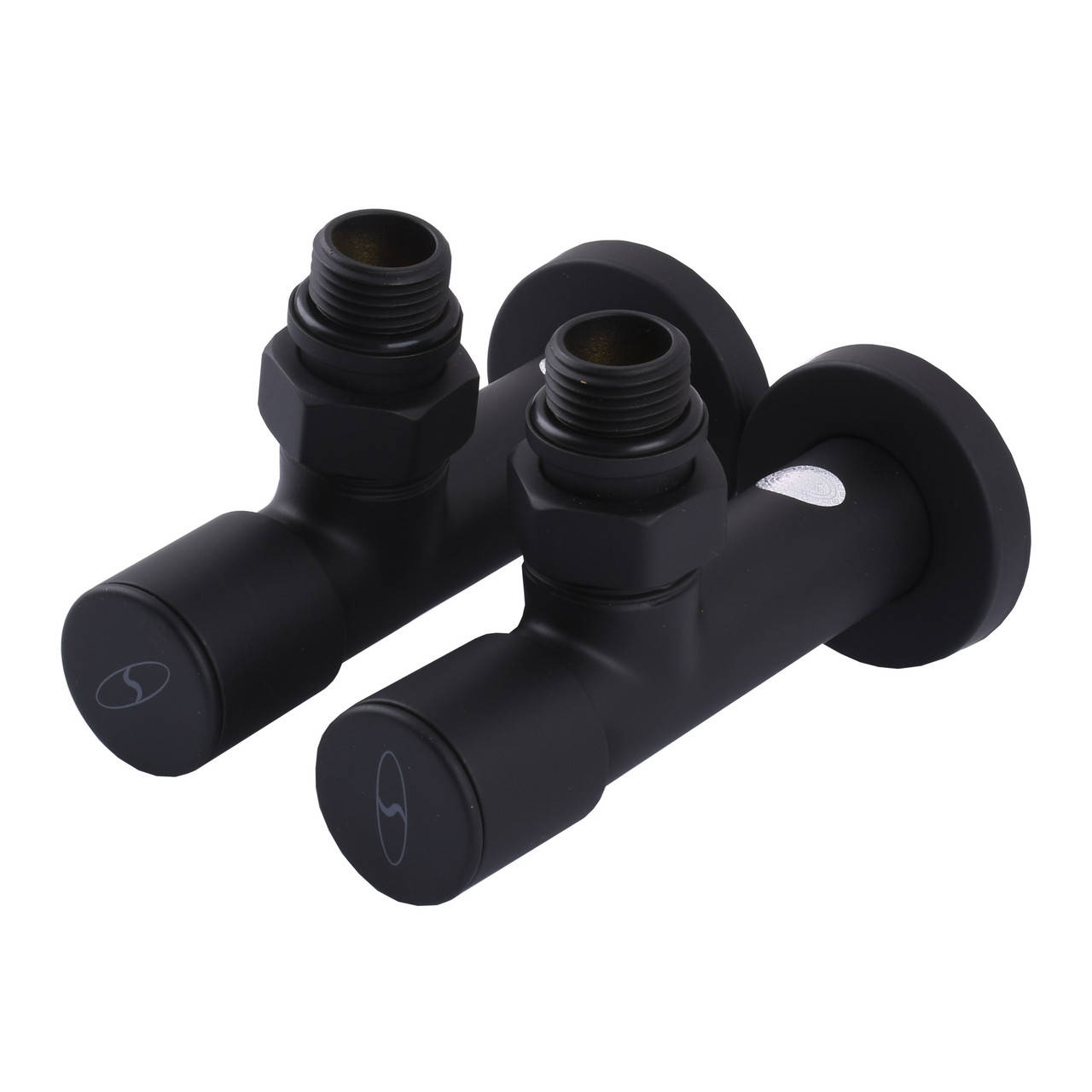 

Набор Кран вентильный угловой с американкой SOLOMON LUX 1/2' 7777 (2шт) BLACK, Черный