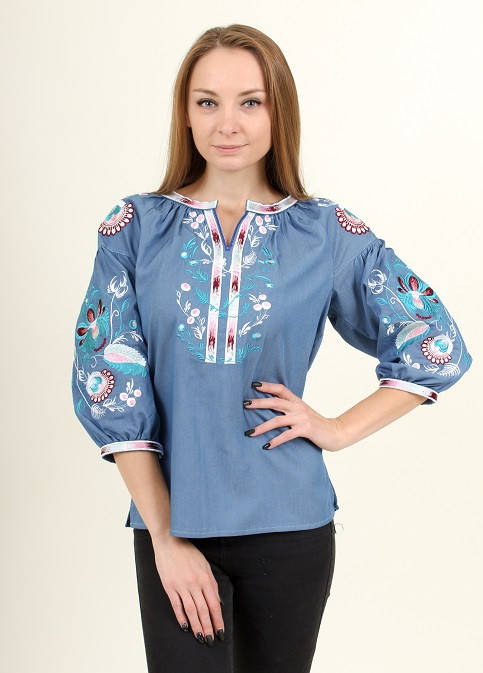 

Праздничная вышиванка женская рукав 3/4, Разные цвета