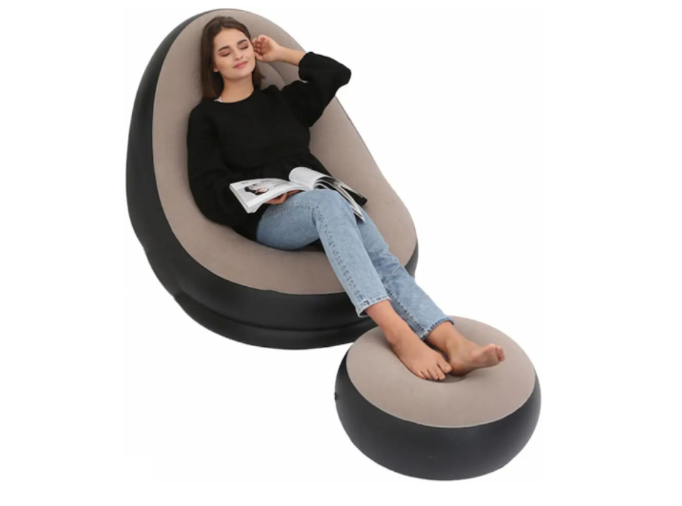 

Надувное кресло с пуфом Air Sofa 130x99x76 велюровое