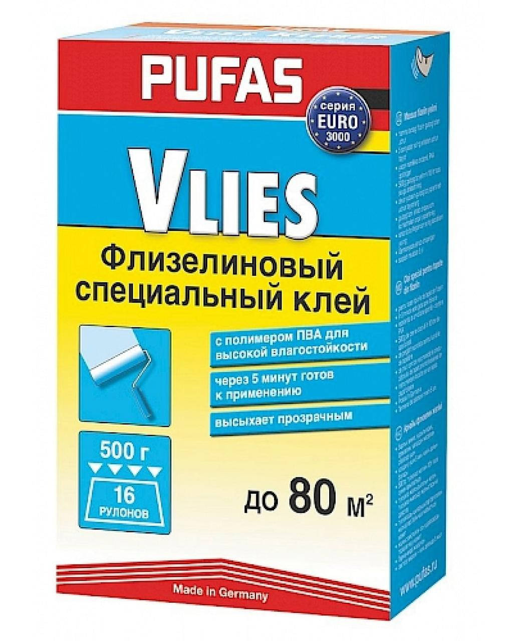 

Клей для флизелиновых обоев PUFAS Vlies 500гр