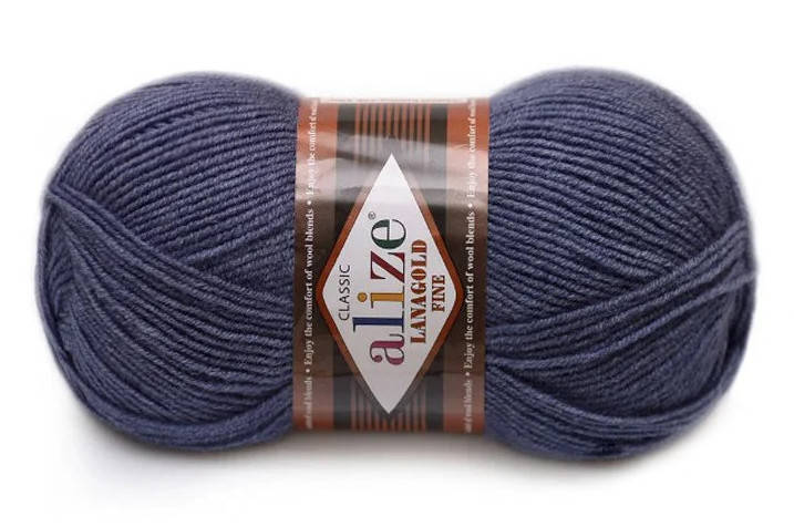 

Alize LanaGold Fine, меланж джинс №203, Синий