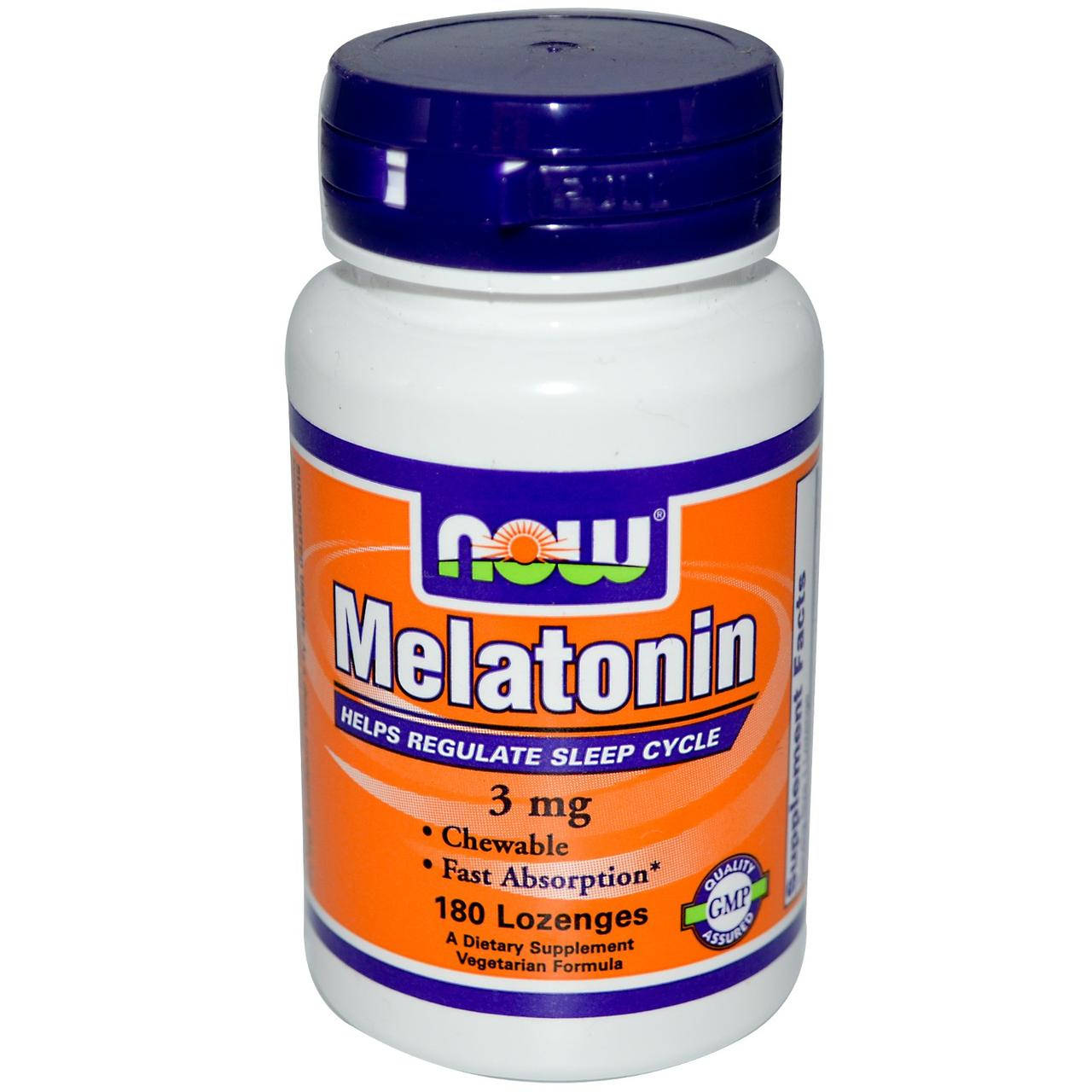 

Мелатонин, Melatonin, Now Foods, 3 мг, 180 капсул