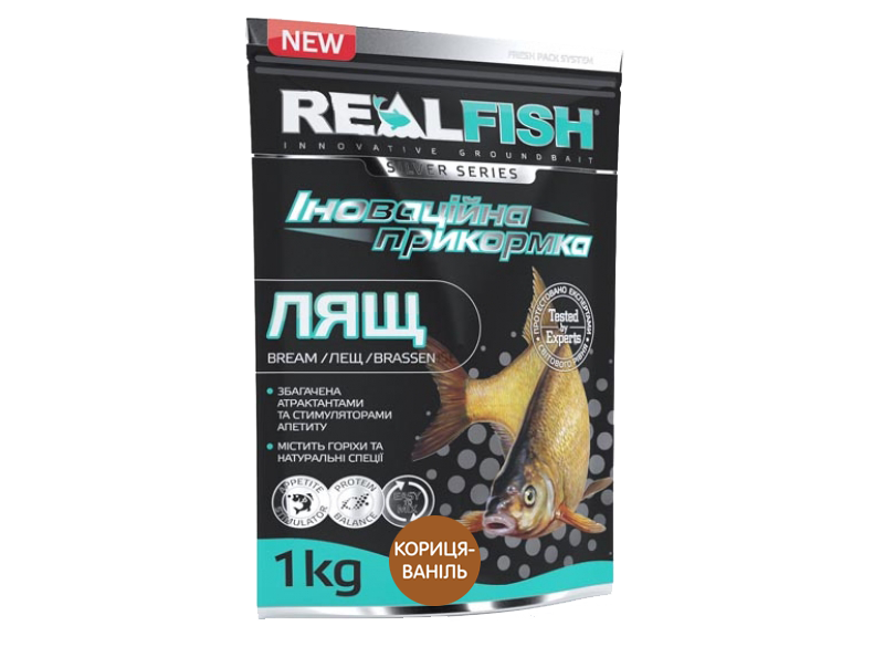 

Прикормка рыболовная RealFish Лещ Корица - Ваниль
