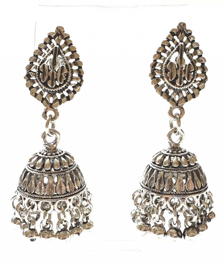 

Индийские Серьги" Зонтики" №1 серебристые