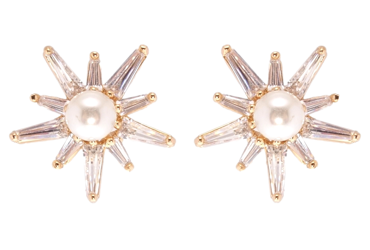 

Серьги Xuping Позолота 18K гвоздики (пусеты) "Звезды с цирконием и жемчугом"