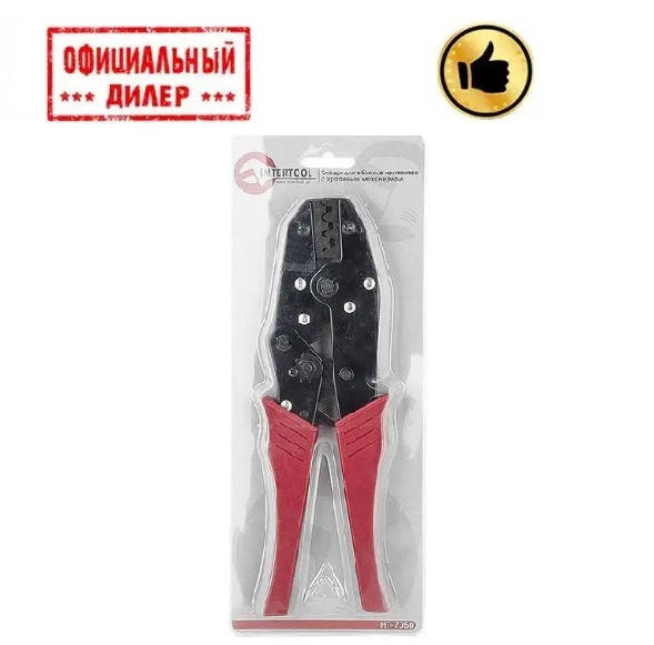 

Клещи для обжима контактов с храповым механизмом INTERTOOL HT-7050