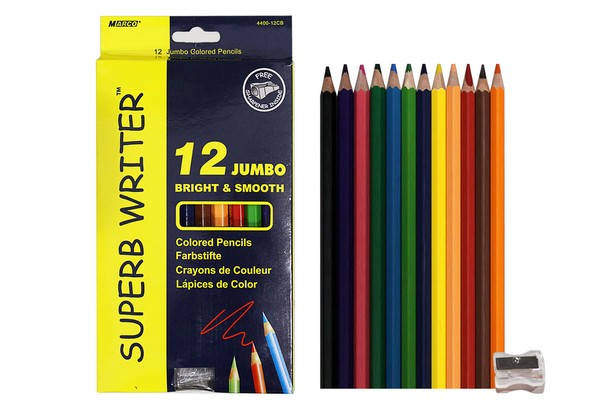 

Олівці кольорові MARCO Super Writer 12 кольорів JUMBO, Разные цвета