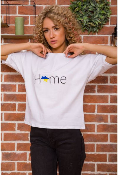 

Женская футболка патриотическая с принтом HOME 98% Хлопок 3 цвета! Белый