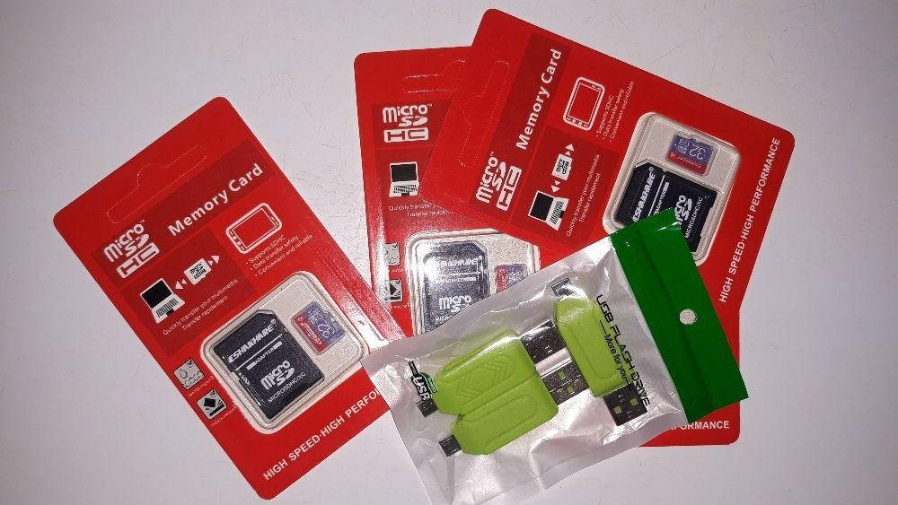 

Карта micro SD мікро сд 32 ГГБ 10 клас + перехідничок ЮСБ
