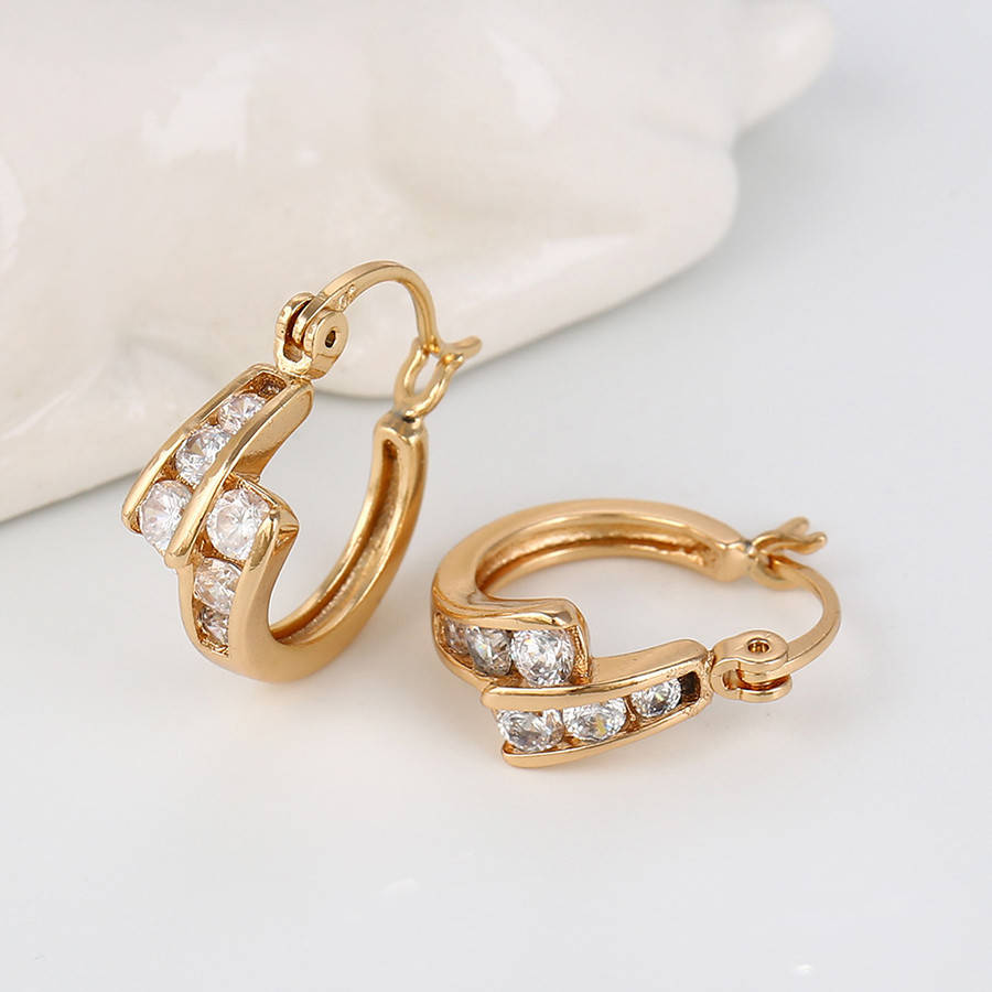 

Серьги Молния, с цирконием, позолота Xuping, 18К