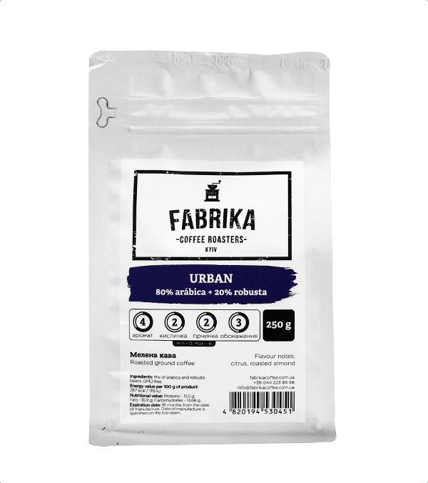 

Кофе молотый Fabrika Urban 250 гр