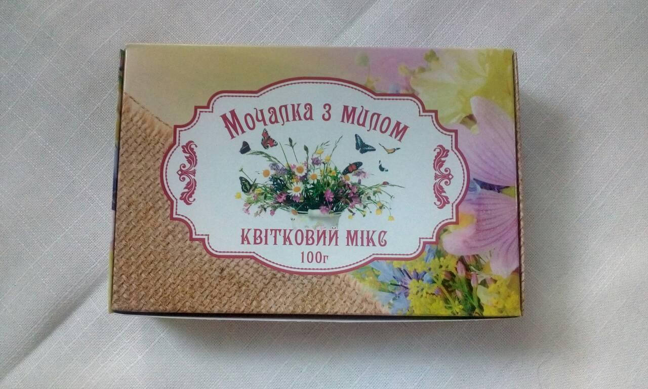 

Мочалка з Карпат милом ручної роботи ''Квітковий мікс" 100 грам