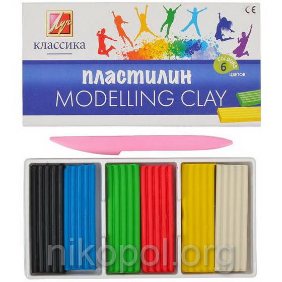 

Пластилин 6 цветов "Классика", 120 грамм, Разные цвета