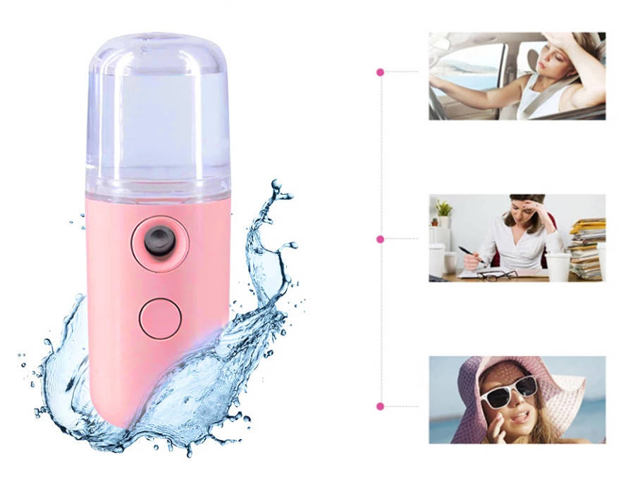 

Портативный увлажнитель для кожи лица нано спрей NBZ Nano Mist Soraver 30 мл Pink