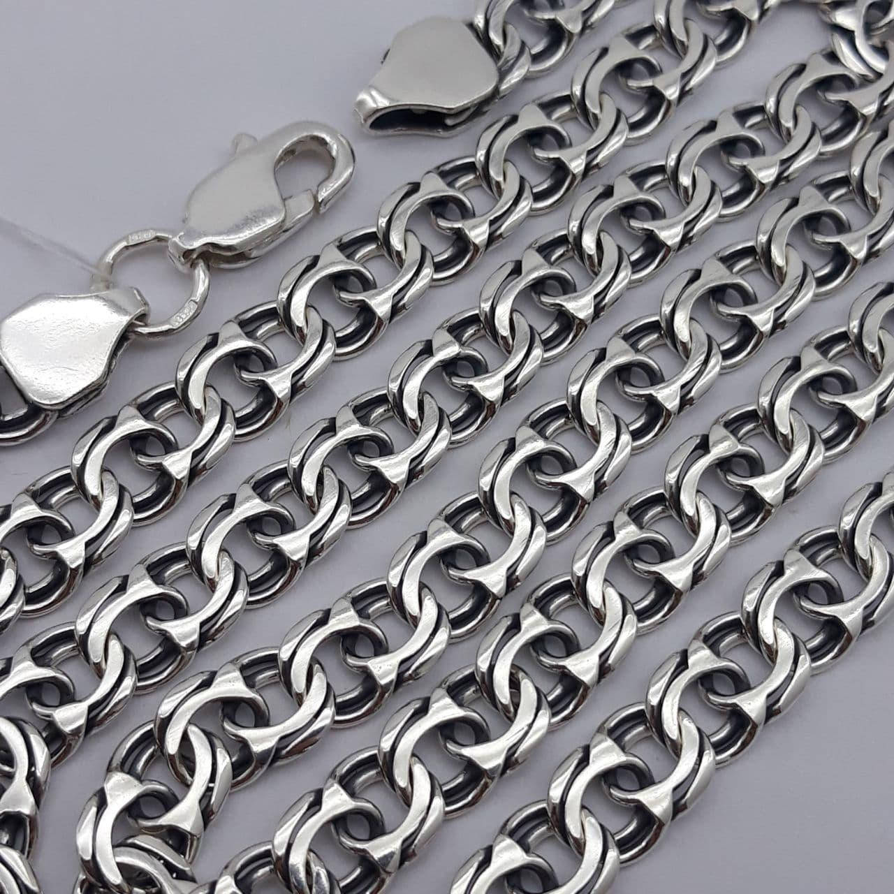 

Серебряная цепочка плетение бисмарк Серебро 925 пробы цепь мужская