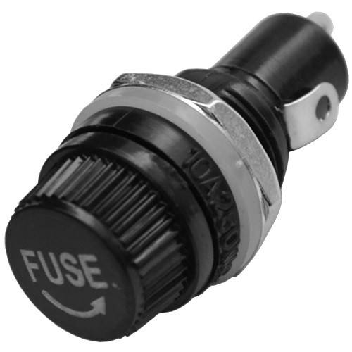 

Держатель предохранителя (Fuse), монтажный, 5х20мм, 10А, чёрный