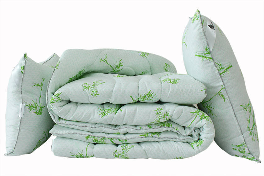 

ТМ TAG Одеяло лебяжий пух Bamboo white 1.5-сп. + 2 подушки 70х70, Белый