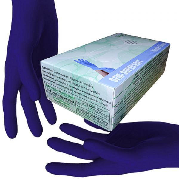 

Рукавички НІТРИЛОВІ нестерильні неприпудрені ОСОБЛИВО ЧУТЛИВІ (100шт/уп) SFM, Синий