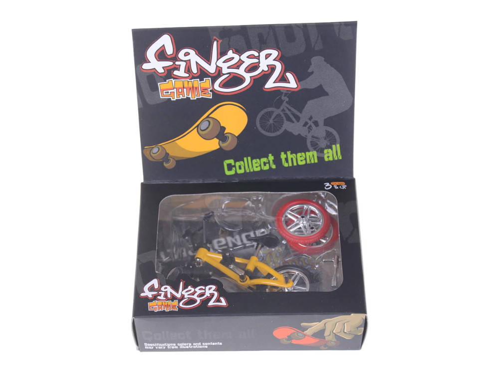 

Фингербайк в подарочной упаковке с запасными колесами Желтый