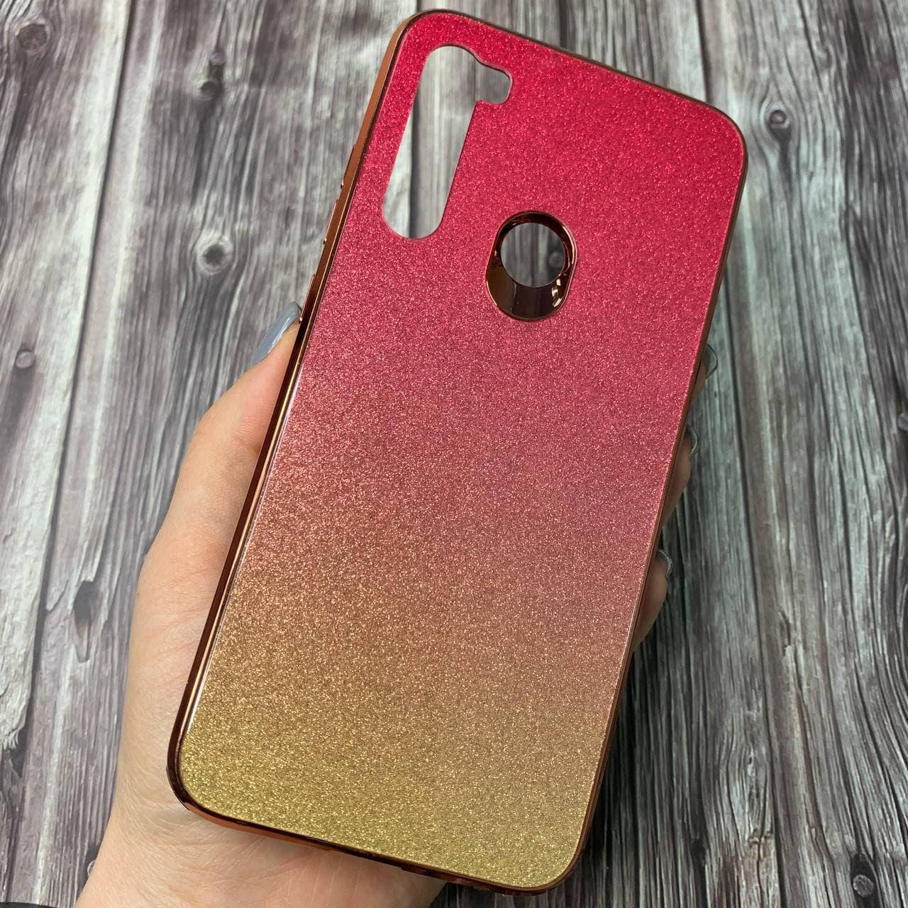 

Чехол для Xiaomi Redmi Note 8 стеклянный с блестками яркий чехол на сяоми редми нот 8 красный