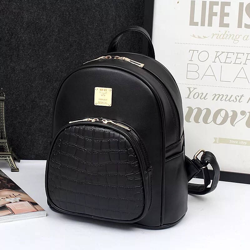 

Черный классический городской стильный женский рюкзак жіночий ранець сумка