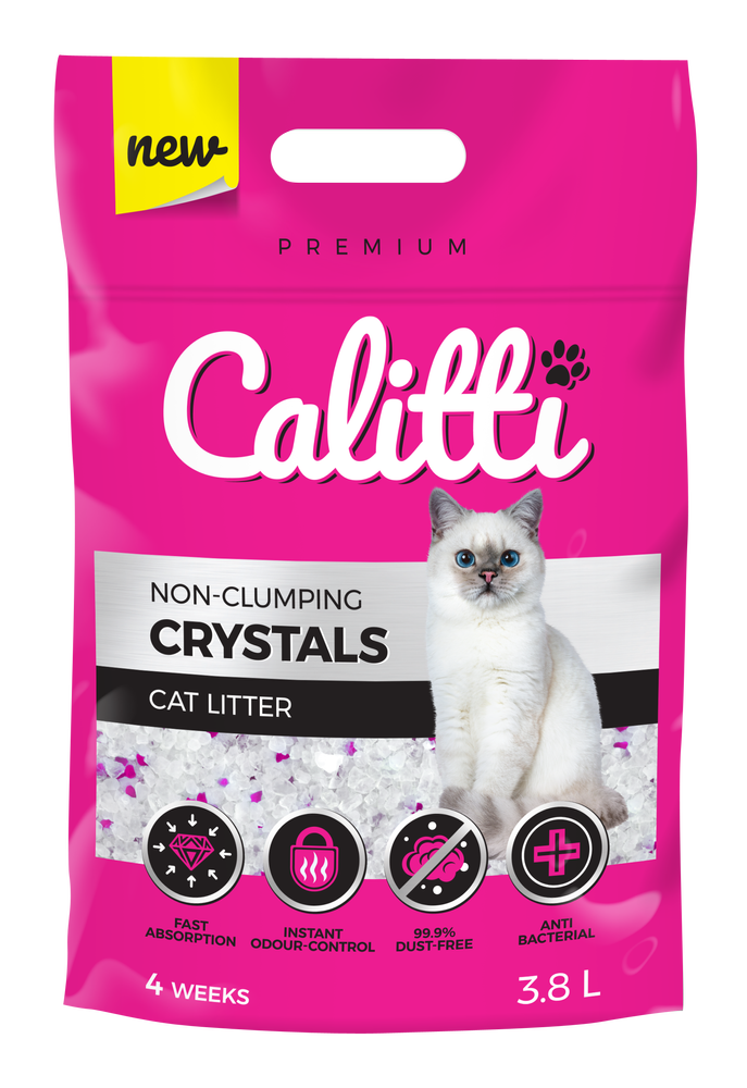 

CALITTI Crystals силиконовый кошачий наполнитель для туалета 3,8 л