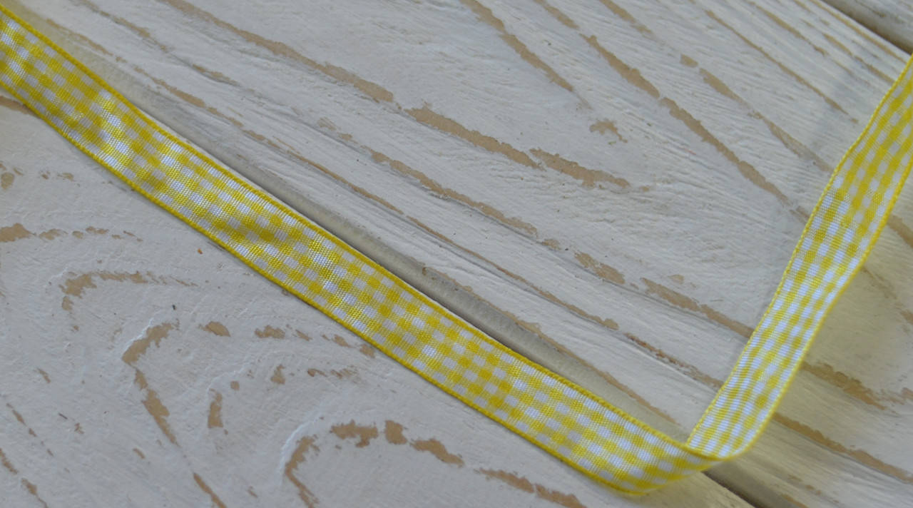 

Лента тканная в клетку желтая 1,2 см *90 см