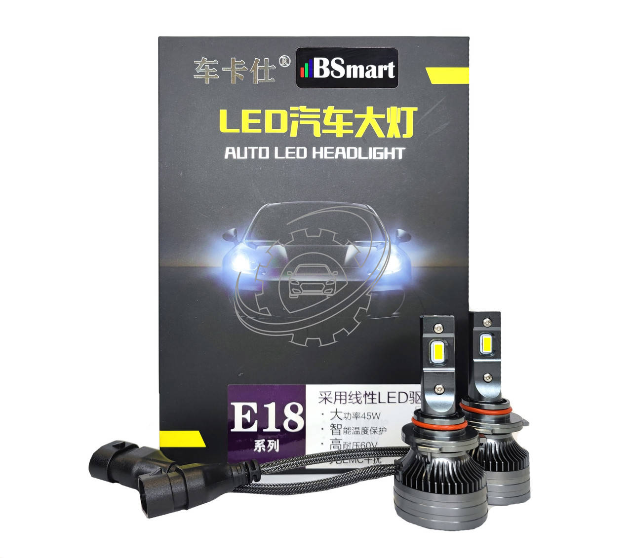 

Автолампы LED BSmart E18 диод CSP HB3 9005 HB4 9006 10000Лм 80Вт 6000K 12В Canbus