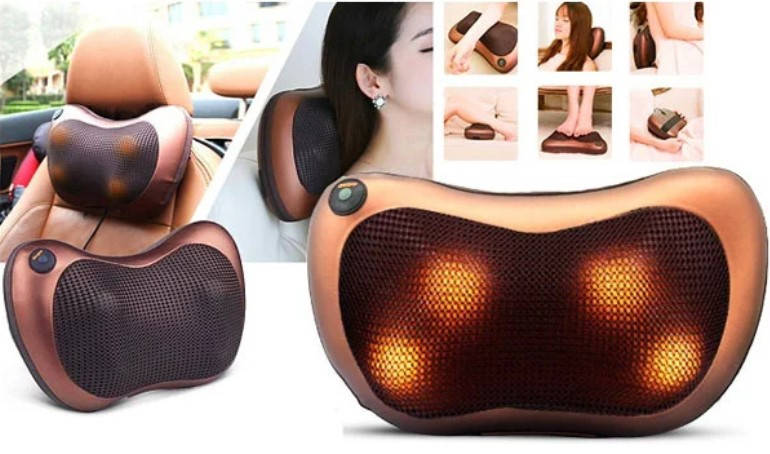 

Массажная подушка подголовник Massage pillow массажер для спины и шеи для дома и машины