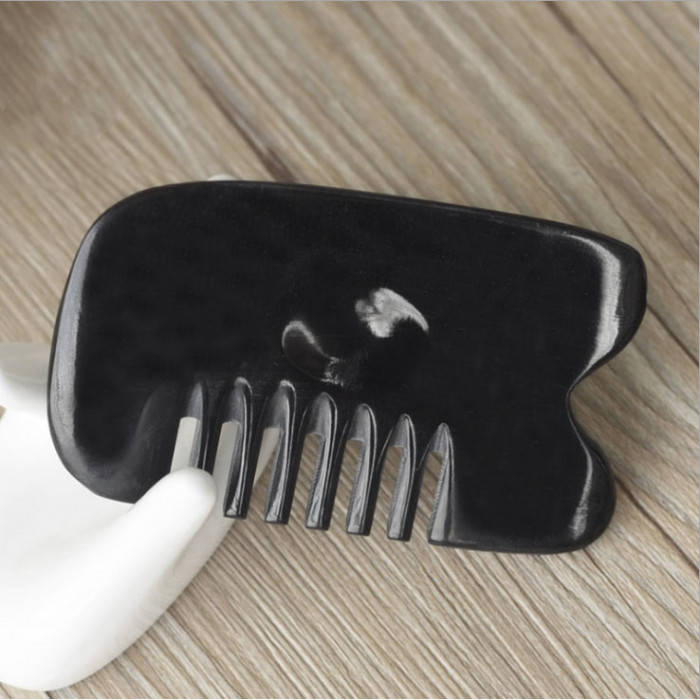 

Массажер из рога Гуа Ша "Расческа", Скребок Гуаша каменный