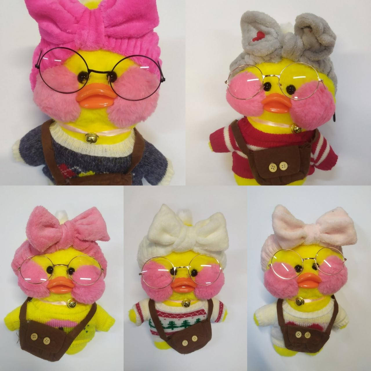 

Мягкая Утка Лалафан LaLaFanFan Duck в одежде 30см уточка в повязке в асортименте, Разные цвета